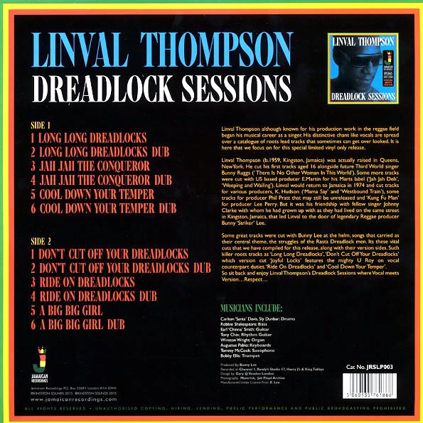 Linval Thompson - Dreadlock Sessions (ltd. ed.) (180g) (colored vinyl)