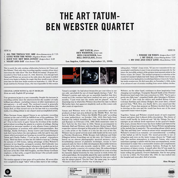 Art Tatum, Ben Webster - Art Tatum-Ben Webster Quartet (ltd. ed.) (180g) (remastered)