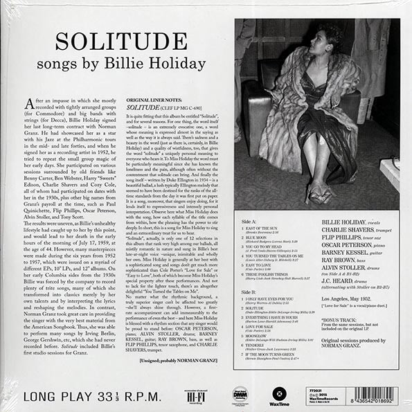 Billie Holiday - Solitude (ltd. ed.) (180g) (remastered)