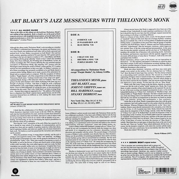 Art Blakey's Jazz Messengers - Art Blakey's Jazz Messengers With Thelonious Monk (ltd. ed.) (180g) (remastered)