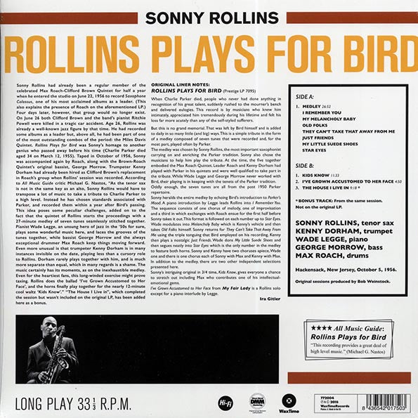 Sonny Rollins - Rollins Plays For Bird (incl. mp3) (180g)