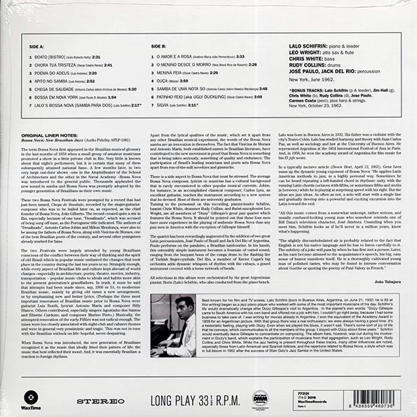 Lalo Schifrin - Bossa Nova: New Brazilian Jazz (+2 bonus tracks) (ltd. ed.) (180g)