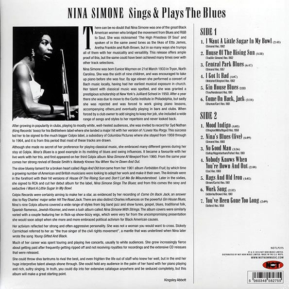 Nina Simone - Sings & Plays The Blues (180g) (colored vinyl)