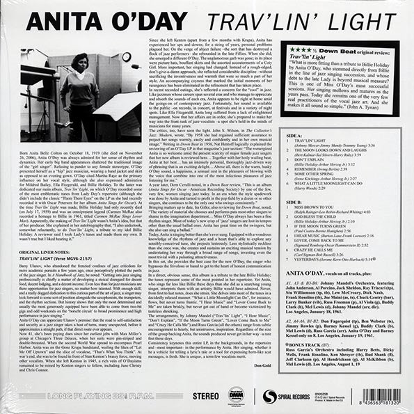 Anita O'Day - Trav'lin' Light (+bonus track) (ltd. ed.) (180g) (remastered)