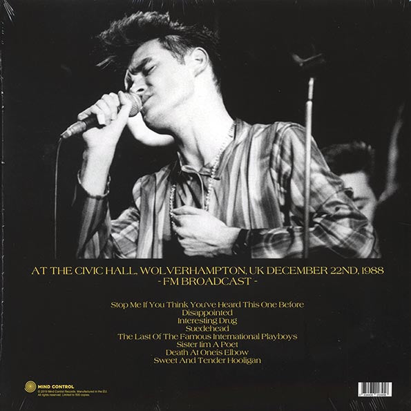 Morrissey - At The Civic Hall, Wolverhampton, UK December 22nd, 1988 (ltd. 500 copies made)