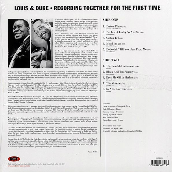 Louis Armstrong, Duke Ellington - Recording Together For The First Time (180g)