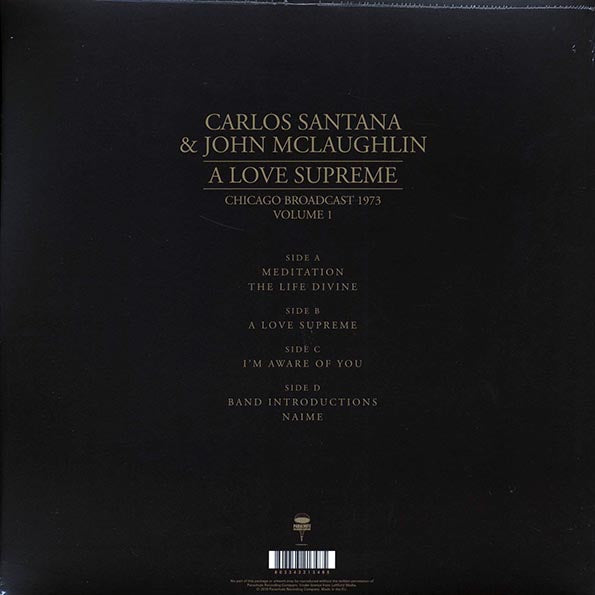 Carlos Santana, John McLaughlin - A Love Supreme Volume 1: Chicago Broadcast 1973 (2xLP)