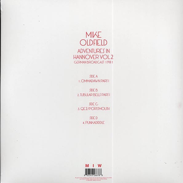 Mike Oldfield - Adventures In Hannover Volume 2: German Broadcast 1981 (2xLP)