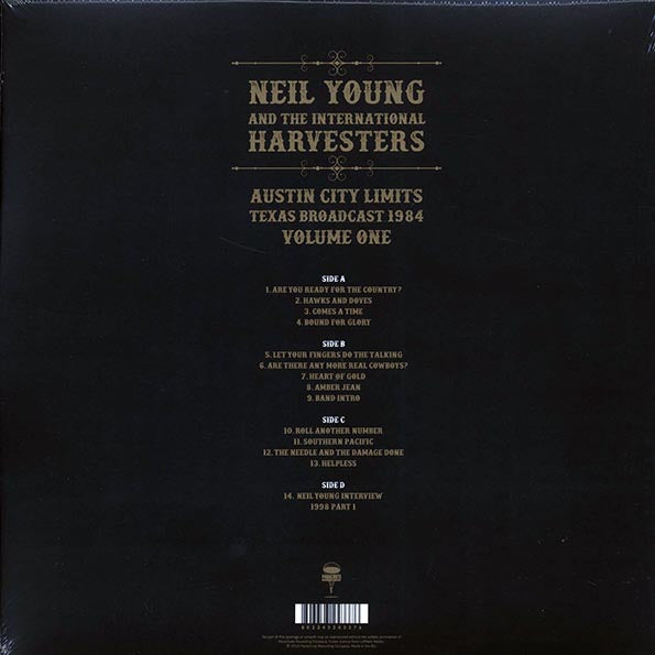 Neil Young & The International Harvesters - Austin City Limits Volume 1: Texas Broadcast 1984 (2xLP)