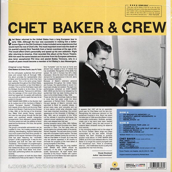 Chet Baker - Chet Baker & Crew (+bonus track) (ltd. ed.) (180g) (yellow vinyl)
