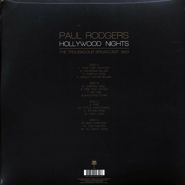 Paul Rogers - Hollywood Nights: The Troubadour Broadcast 1993 (2xLP)