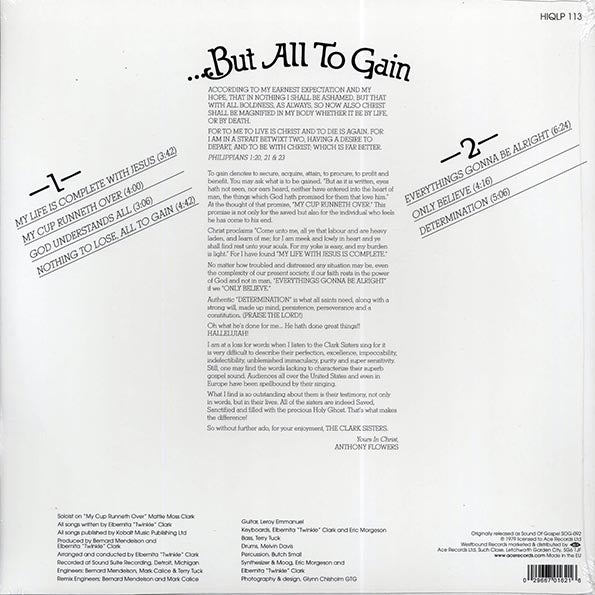 The Clark Sisters - He Gave Me Nothing To Lose But All To Gain