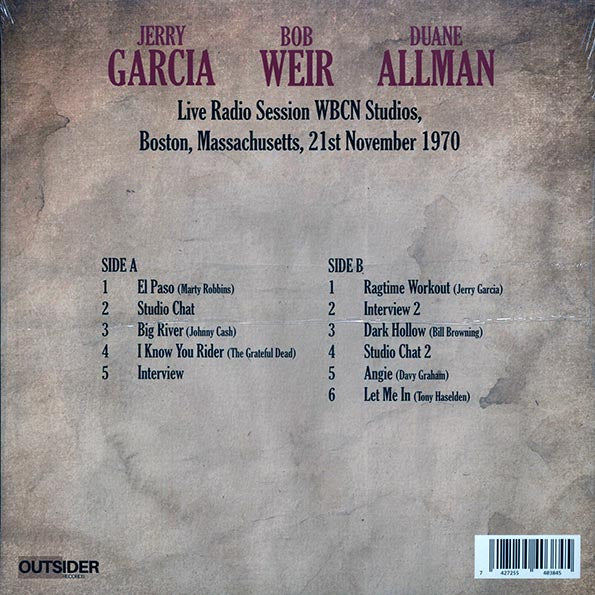 Jerry Garcia, Bob Weir, Duane Allman - Live 1970: The Boston Broadcast, Live Radio Session WBCN Studios, Boston, MA, 21st November 1970 (ltd. ed.) (red vinyl)