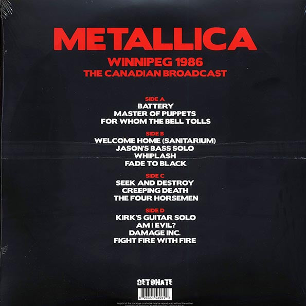 Metallica - Winnipeg 1986: The Canadian Broadcast (ltd. ed.) (2xLP) (red vinyl)