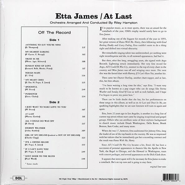 Etta James - At Last! (180g) (orange vinyl)