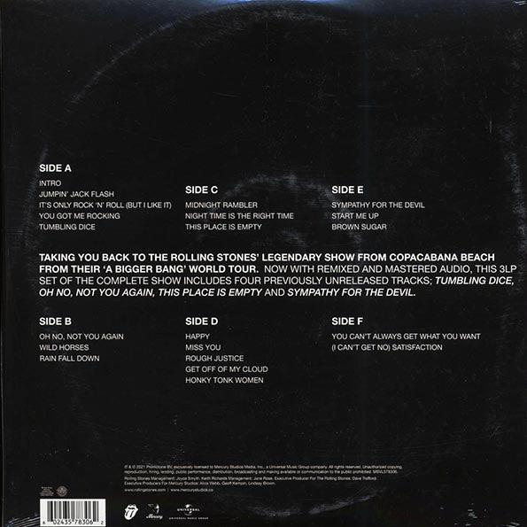 The Rolling Stones - A Bigger Bang: Live On Copacabana Beach (ltd. ed.) (3xLP) (colored vinyl)