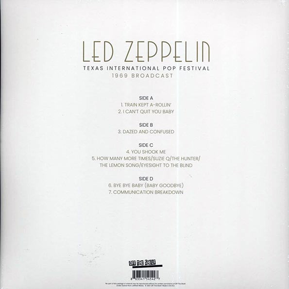 Led Zeppelin - Texas International Pop Festival (ltd. ed.) (2xLP) (grey/black splatter vinyl)