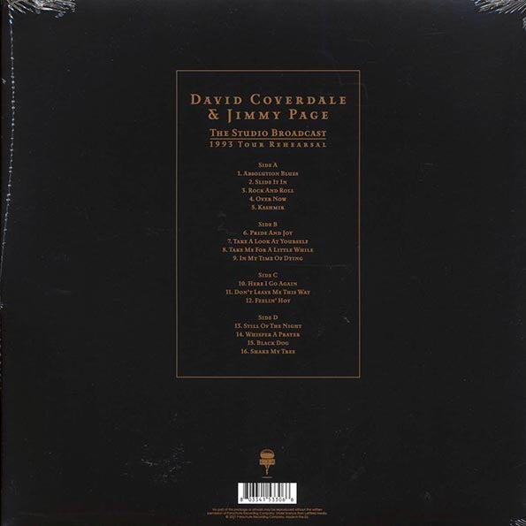 David Coverdale, Jimmy Page - 1993 Tour Rehearsal: The Studio Broadcast (2xLP)