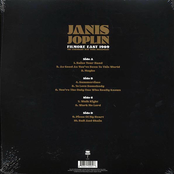 Janis Joplin - Fillmore East 1969: The Legendary New York Broadcast (2xLP)