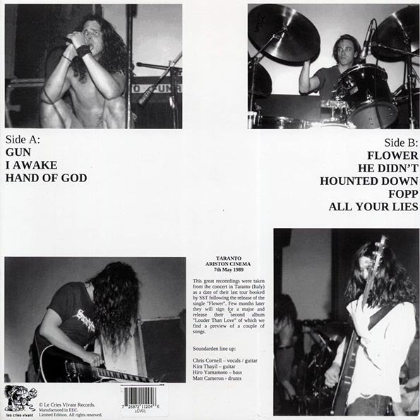 Soundgarden - Taranto Ariston Cinema 7th May 1989