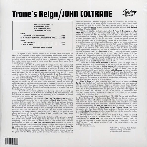 John Coltrane - Trane's Reign (clear vinyl)
