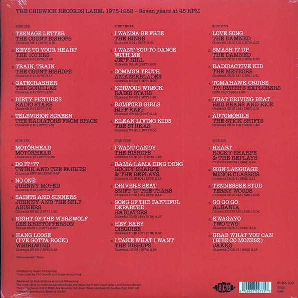 The Damned, Motorhead, The Meteors, Johnny Moped, Etc. - Chiswick Records 1973-1982: Seven Years At 45 RPM (50th Anniv. Ed.) (ltd. 500 copies made) (3xLP)