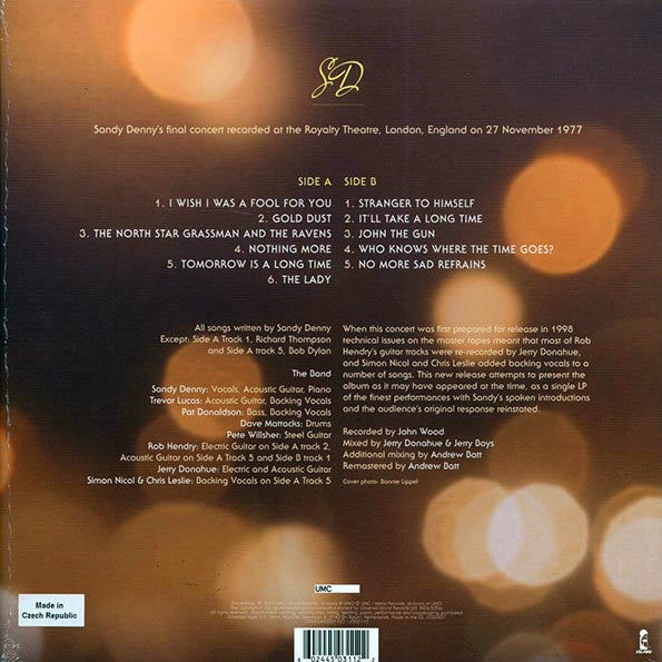 Sandy Denny - Gold Dust: Live At The Royalty (RSD 2022) (ltd. ed.) (180g) (remastered)