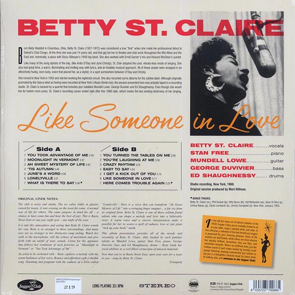 Betty St. Claire - Like Someone In Love (+2 bonus tracks) (ltd. ed.) (180g)