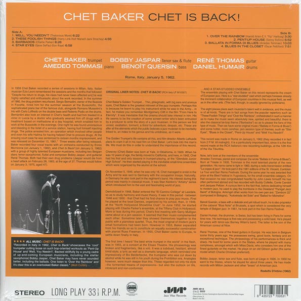 Chet Baker - Chet is Back! (ltd. ed.) (180g) (remastered)