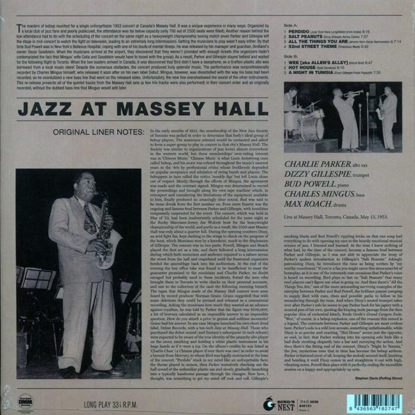 Charlie Parker, Dizzy Gillespie, Bud Powell, Charles Mingus, Max Roach - Jazz At Massey Hall (ltd. ed.) (180g) (yellow vinyl)