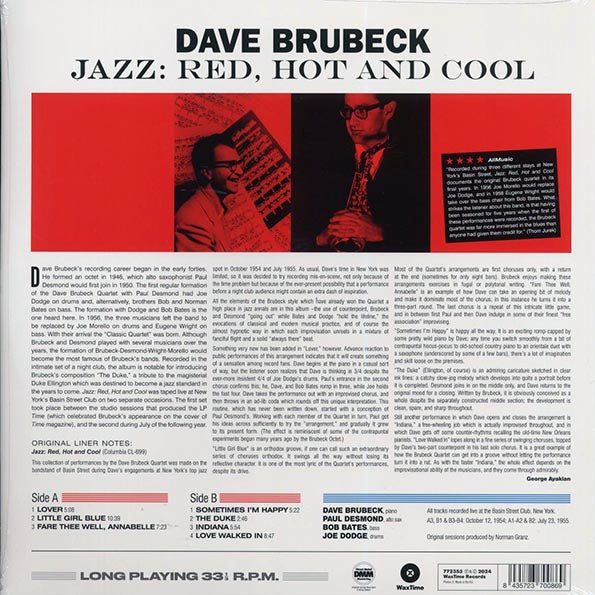 Dave Brubeck Quartet - Jazz: Red Hot And Cool (ltd. ed.) (180g)