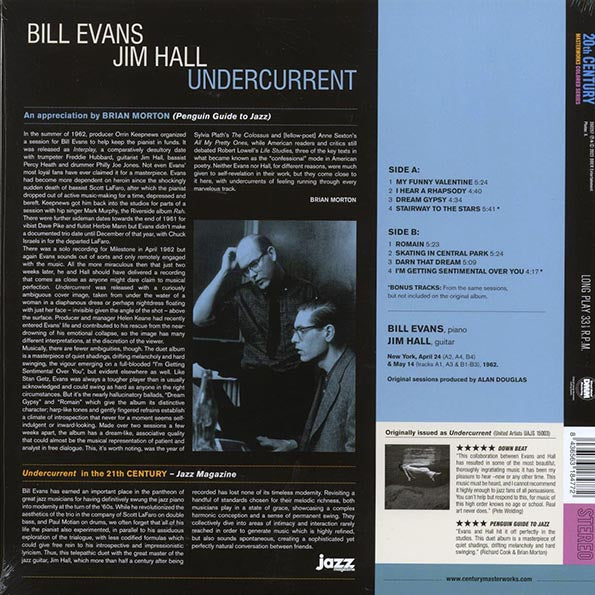 Bill Evans, Jim Hall - Undercurrent (+2 bonus tracks) (ltd. ed.) (180g) (blue vinyl)