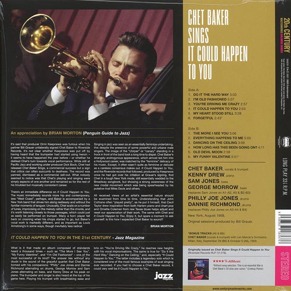 Chet Baker - Sings It Could Happen To You (+2 bonus tracks) (ltd. ed.) (180g) (yellow vinyl)