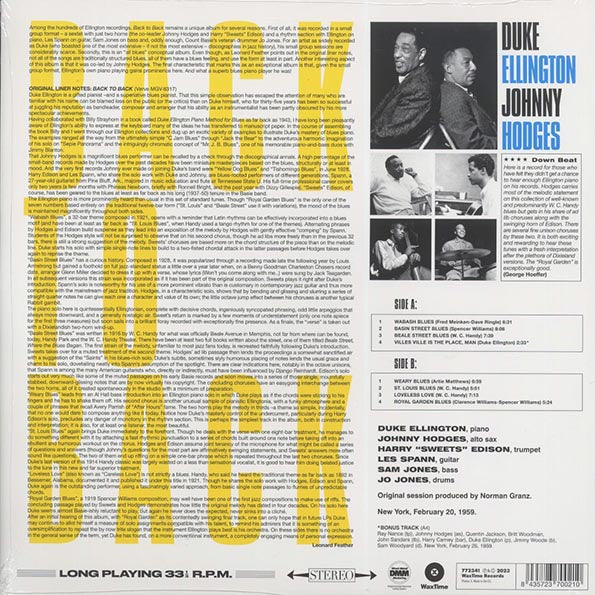 Duke Ellington, Johnny Hodges - Back To Back (+bonus track) (ltd. ed.) (180g)