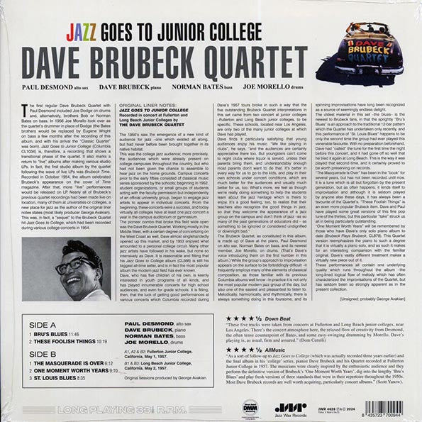 Dave Brubeck Quartet - Jazz Goes To Junior College (ltd. ed.) (180g)