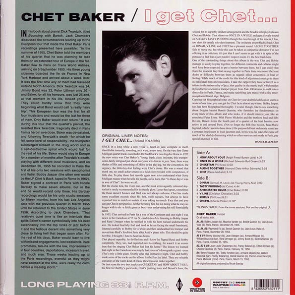 Chet Baker, Bobby Jaspar - I Get Chet (+bonus track) (ltd. ed.) (180g) (red vinyl)