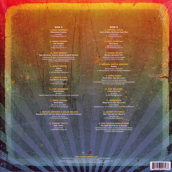 Dolly Parton, John Denver, Kenny Rogers, The Charlie Daniels Band, Jerry Reed, Etc. - Now That’s What I Call Country Classics 70s (orange vinyl)