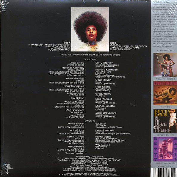Betty Davis - Betty Davis (ltd. ed.) (coke bottle clear vinyl) (RTI press)