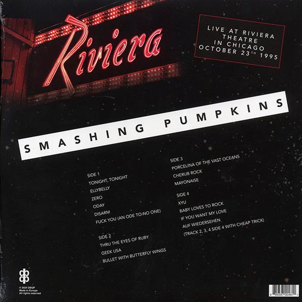 Smashing Pumpkins - Live At Riviera Theatre In Chicago, October 23th 1995 (2xLP)