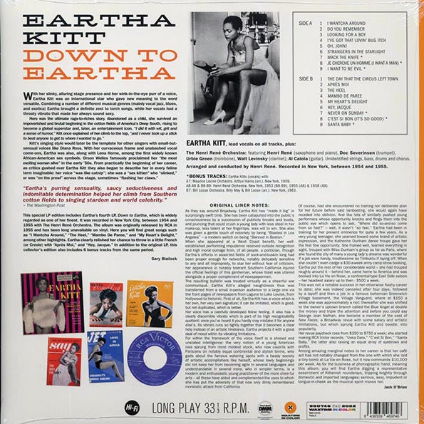 Eartha Kitt - Down To Eartha (+6 bonus tracks) (180g) (orange vinyl)