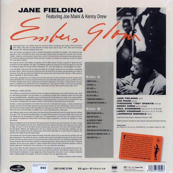 Jane Fielding, The Kenny Drew Quintet - Embers Glow (+4 bonus tracks) (ltd. ed.) (180g)