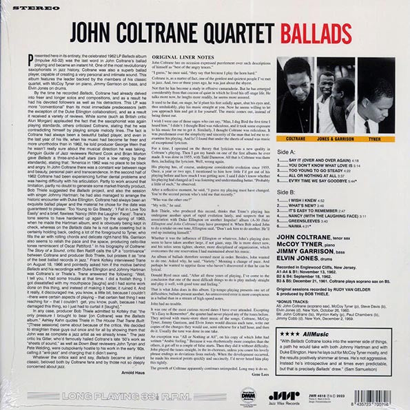 John Coltrane Quartet - Ballads (+2 bonus tracks) (ltd. ed.) (180g)