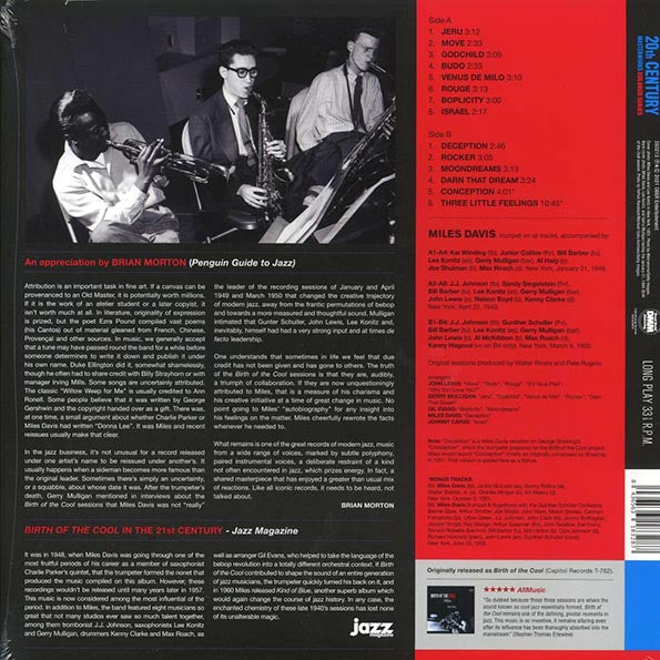 Miles Davis - Birth Of The Cool (+2 bonus tracks) (ltd. ed.) (180g) (red vinyl)