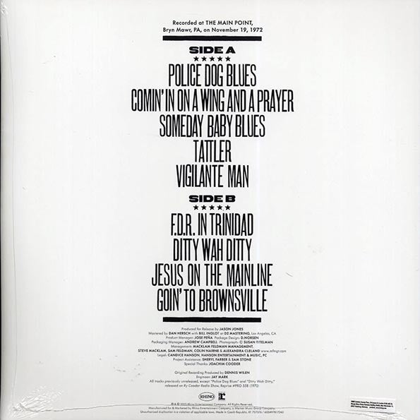 Ry Cooder - Live At The Main Point 1972 (RSD 2025)