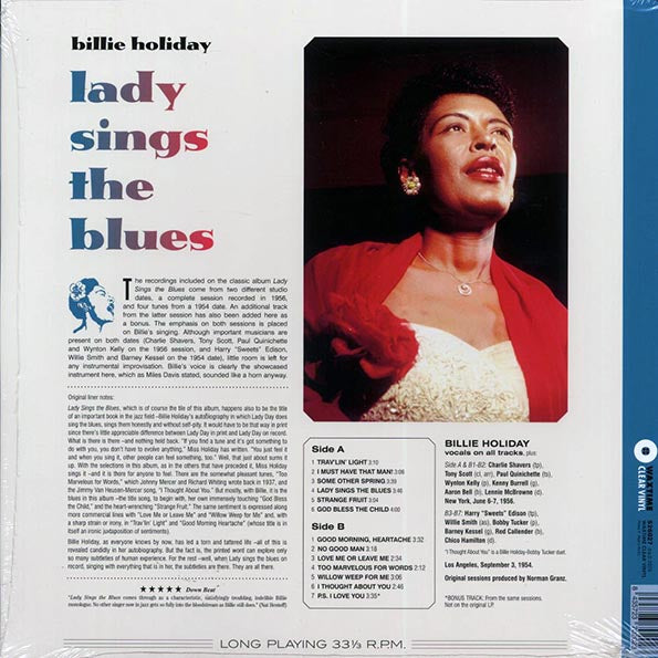 Billie Holiday - Lady Sings The Blues (+bonus track) (ltd. ed.) (180g) (clear vinyl)