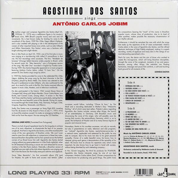 Agostinho Dos Santos - Sings Antonio Carlos Jobim (ltd. ed.) (180g)