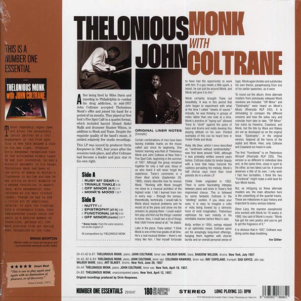 John Coltrane, Thelonious Monk - Thelonious Monk with John Coltrane (+2 bonus tracks) (ltd. ed.) (180g)