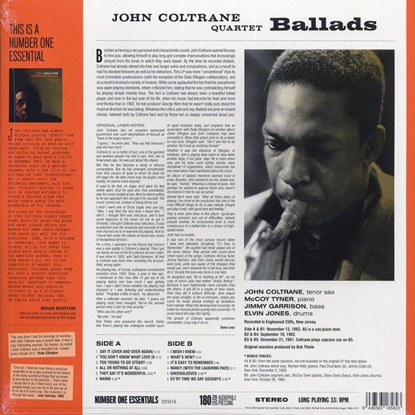 John Coltrane Quartet - Ballads (+4 bonus tracks) (ltd. ed.) (180g)