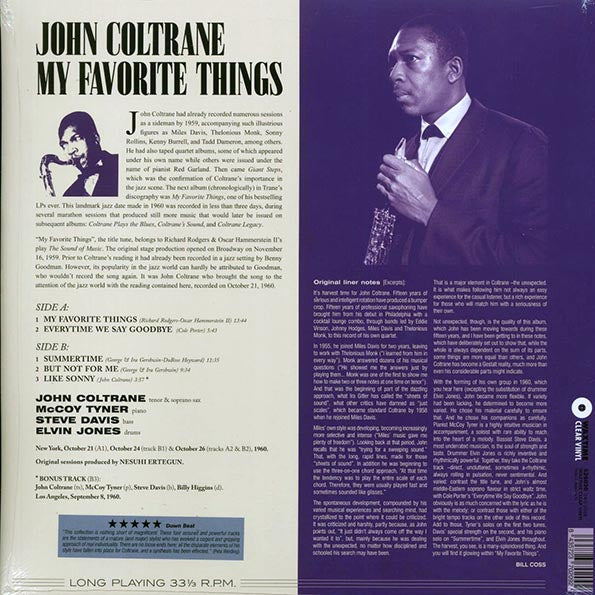 John Coltrane - My Favorite Things (+bonus track) (ltd. ed.) (180g) (clear vinyl)
