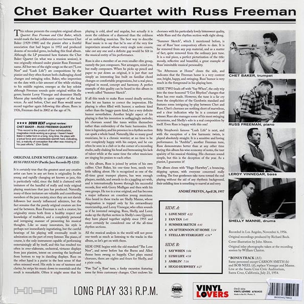 Chet Baker Quartet - Quartet: Russ Freeman Chet Baker (+bonus track) (mono) (ltd. ed.) (180g)